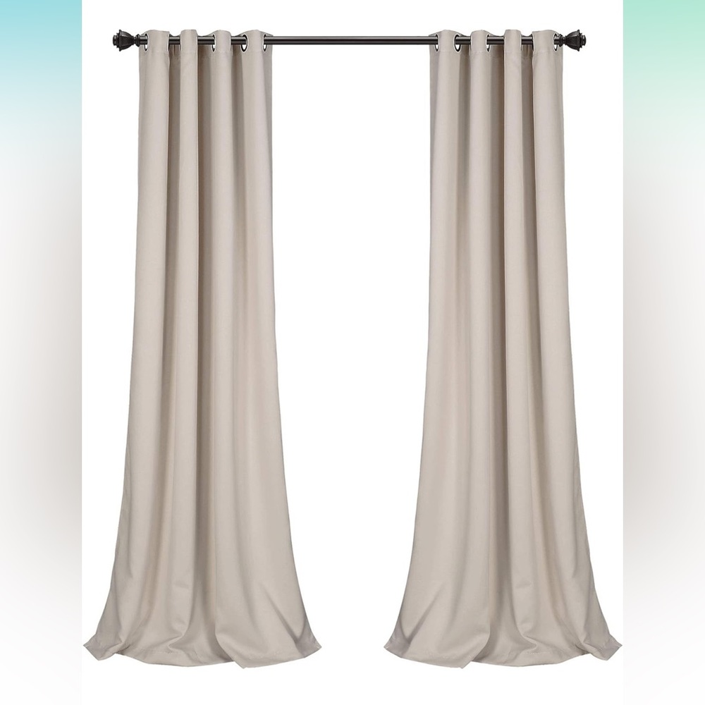 Lush Decor Insulated Grommet Blackout Curtains Panel Pair, 52"W x 120"L, Wheat
